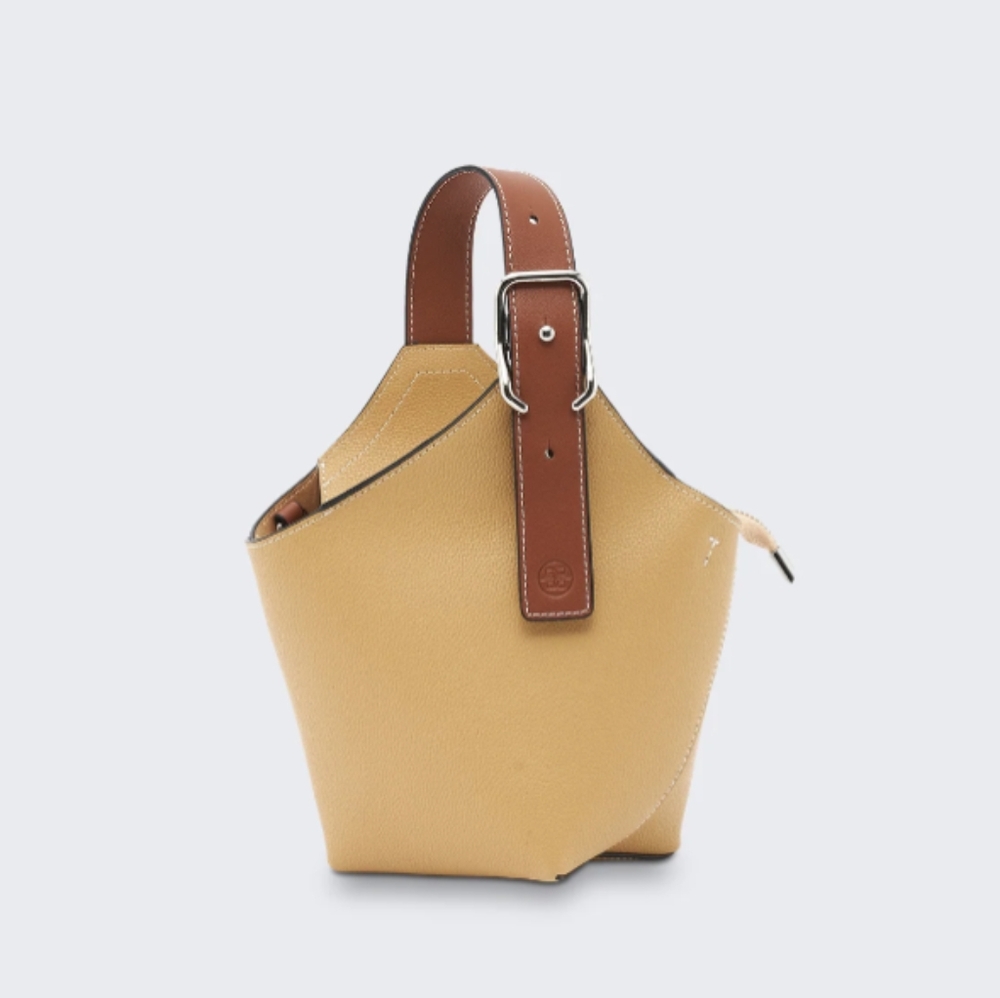 Bolvaint Shoulder Bag Leather Small Bucket Bag Pocket Purse Yellow Terracotta - Picture 2 of 5
